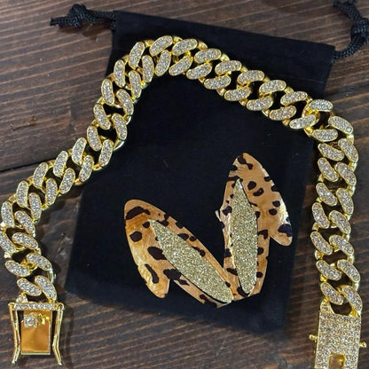 Pet Collar/Necklace- Cuban Style Bling-Bling (Storage Bag Design May Be Random)