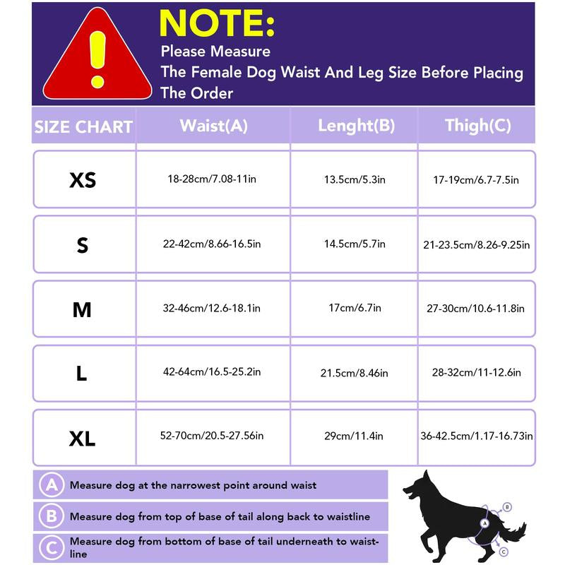 Washable Female Dog Diapers, 4-Pack Reusable and Absorbent, Leak-Proof for Heat and Training