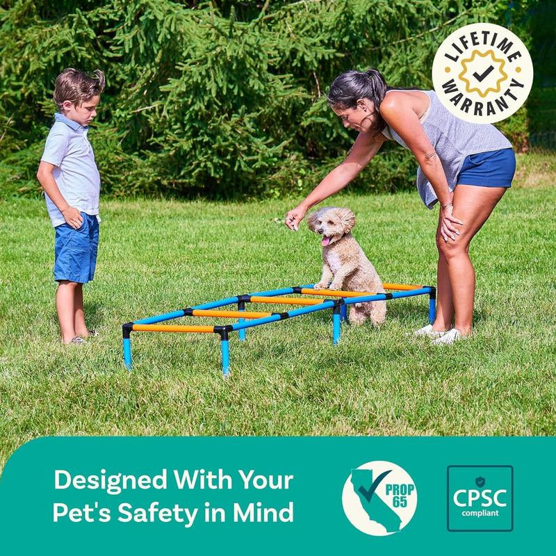 Petcove Backyard Dog Agility Course Set - Complete Dog Agility Equipment for Engaging Agility Training - Obstacle Course for Dogs. Outdoor