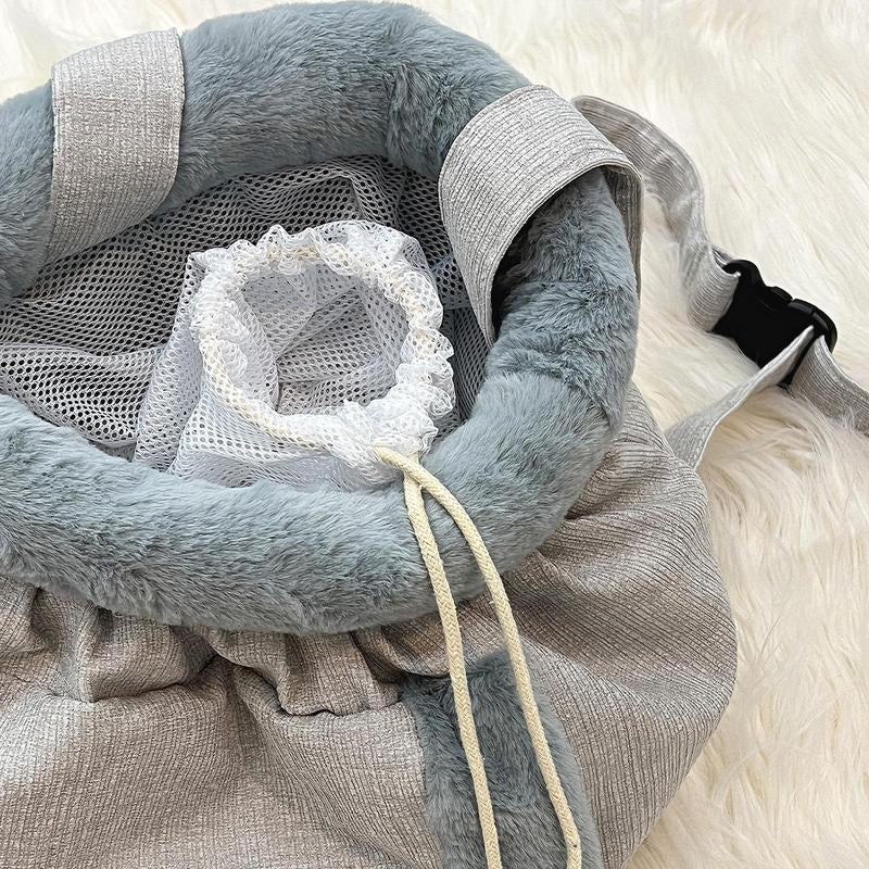 Pet Sling Carrier for Outdoor Travel Hiking, Reversible & Hands-Free Dog Bag with Adjustable Strap & Pocket Shoulder Pad, Self-Warming Carrying Bag, Christmas Gift, Pet Products