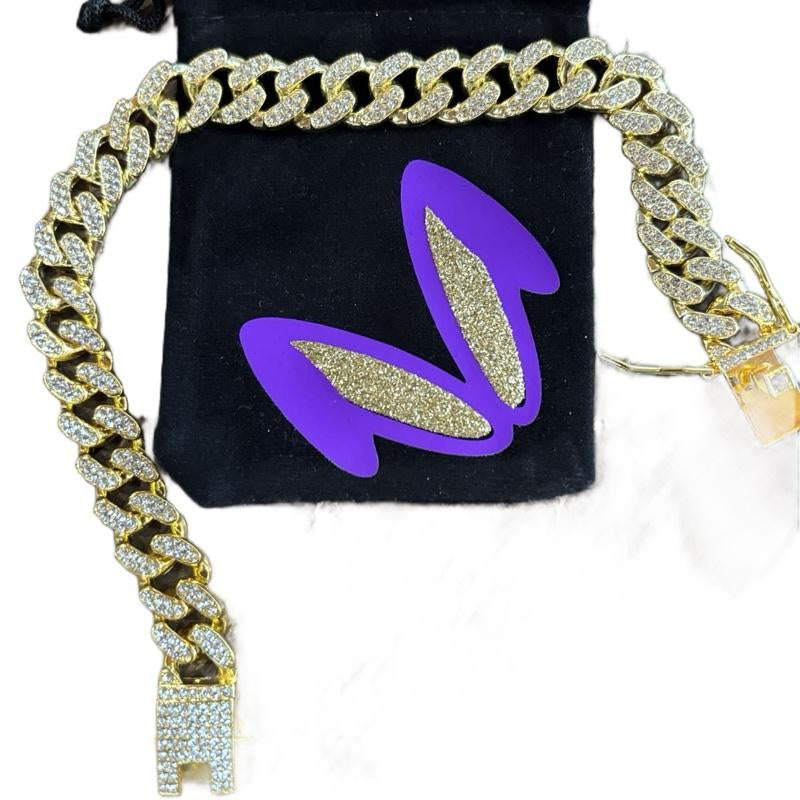 Pet Collar/Necklace- Cuban Style Bling-Bling (Storage Bag Design May Be Random)