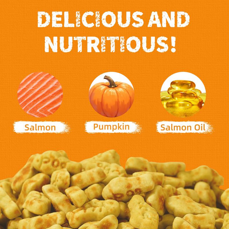13.4 OZ Cat Treats Pumpkin Healthy Cat Snacks Training Biscuits Treats for Cats Digestive Support Low Calorie Snacks Natural Salmon Flavor