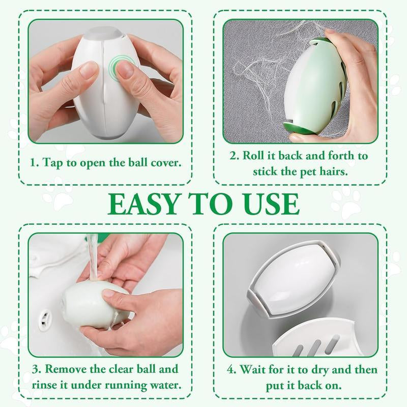 Portable Washable Hair Sticky Ball - Super Strong Adhesive Tool for Pet Hair & Food Residue Removal - Reusable & Easy Rinse Design
