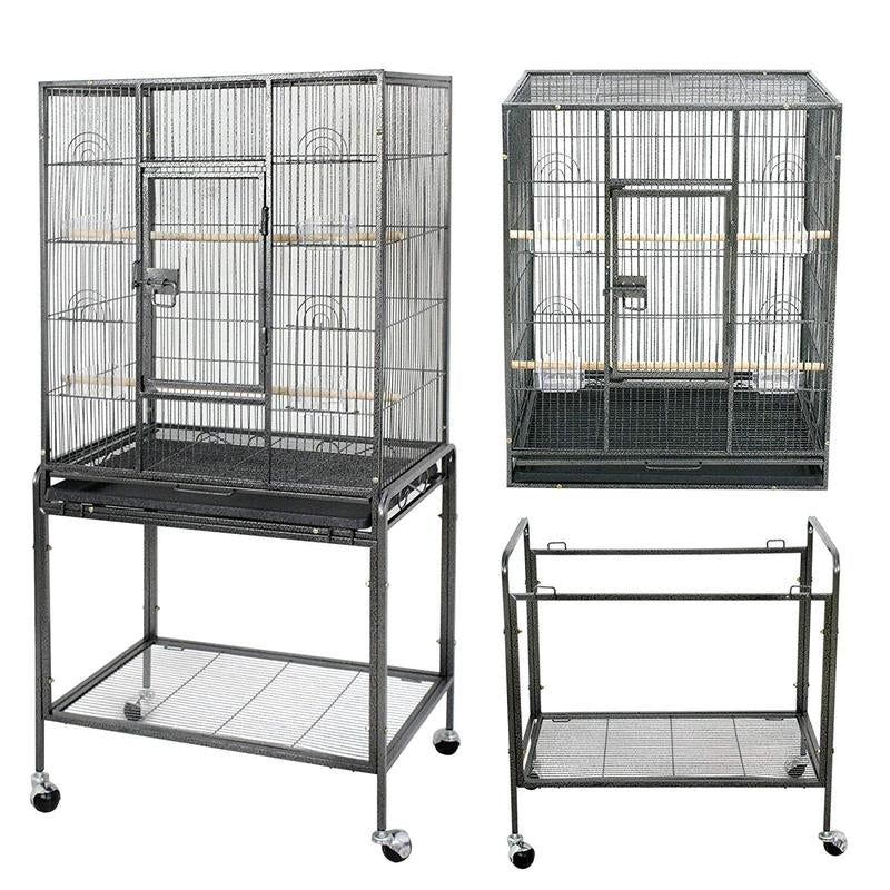 Superdeal Pets 53" Bird Cage with Stand Wrought Iron Frame Birdcage