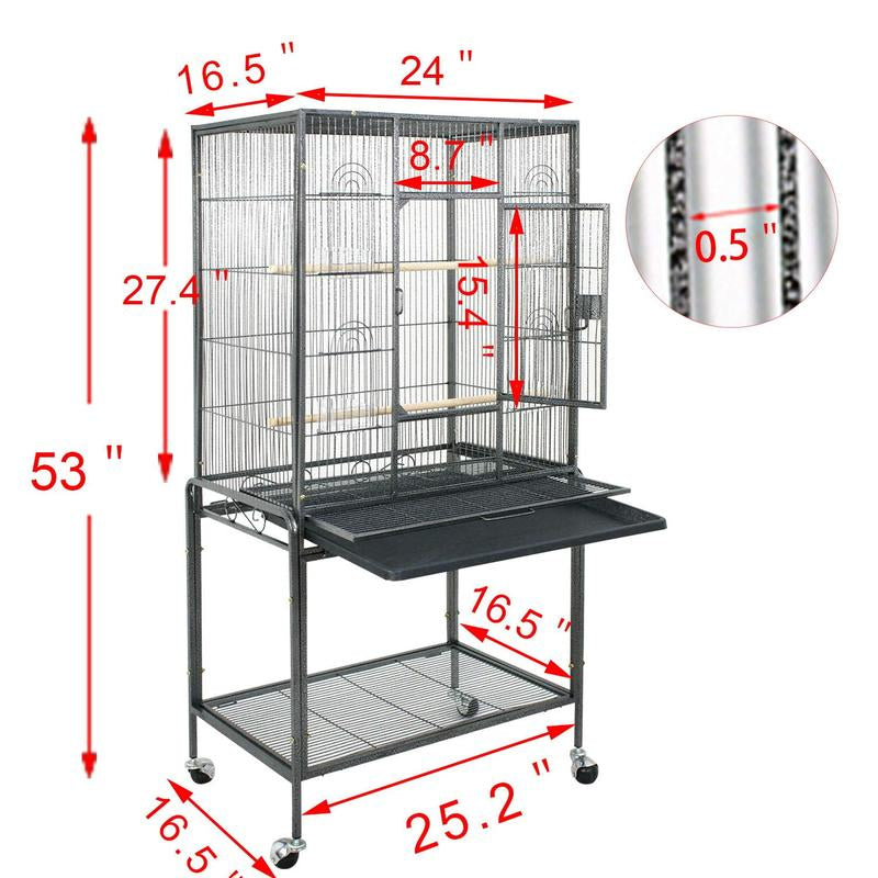 Superdeal Pets 53" Bird Cage with Stand Wrought Iron Frame Birdcage