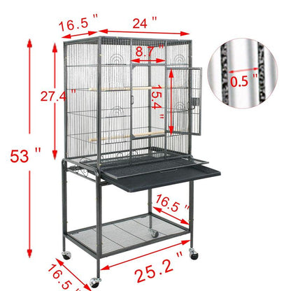 Superdeal Pets 53" Bird Cage with Stand Wrought Iron Frame Birdcage