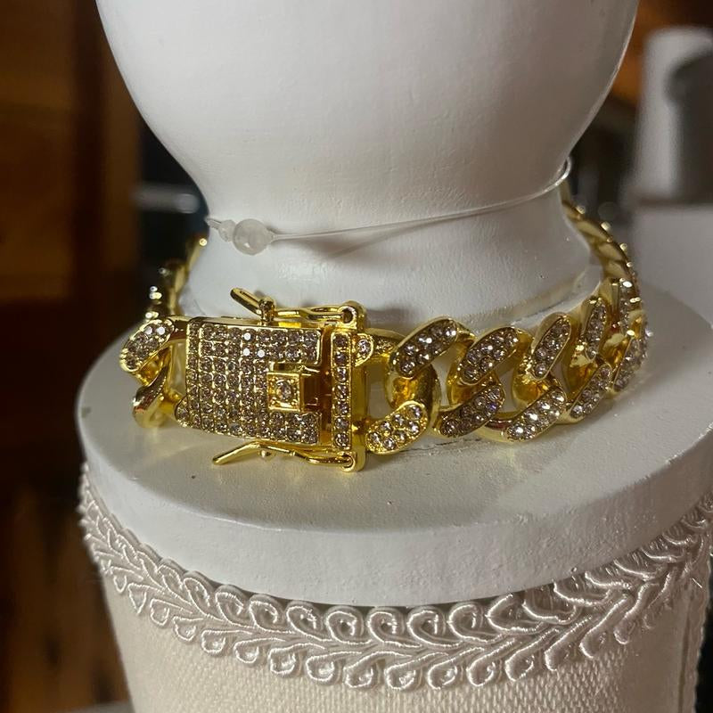 Pet Collar/Necklace- Cuban Style Bling-Bling (Storage Bag Design May Be Random)