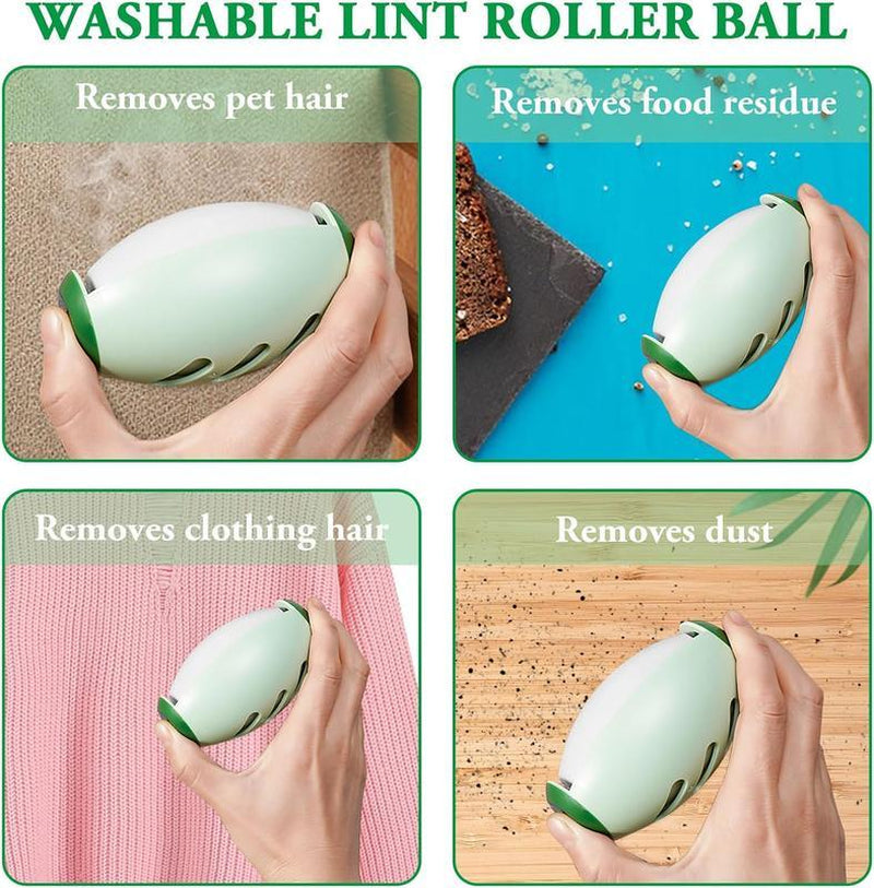 Portable Washable Hair Sticky Ball - Super Strong Adhesive Tool for Pet Hair & Food Residue Removal - Reusable & Easy Rinse Design
