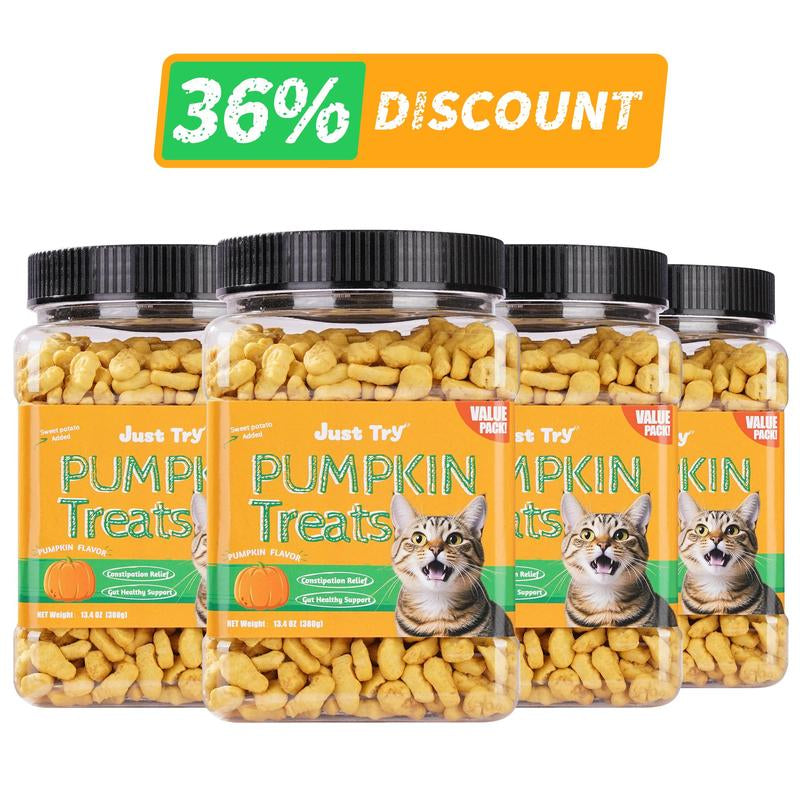 13.4 OZ Cat Treats Pumpkin Healthy Cat Snacks Training Biscuits Treats for Cats Digestive Support Low Calorie Snacks Natural Salmon Flavor