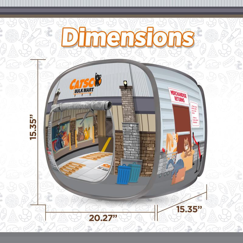 Catsco Bulkmart Cat House Tent – Pop-Up Design, Pet Playhouse Cathouse with Catnip-Filled Dangle Toy - Great Cat Toy for Endless Play & Cozy Catnaps