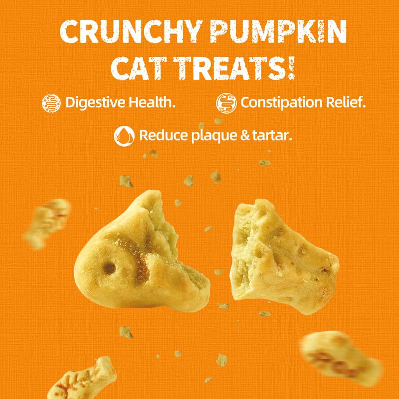 13.4 OZ Cat Treats Pumpkin Healthy Cat Snacks Training Biscuits Treats for Cats Digestive Support Low Calorie Snacks Natural Salmon Flavor