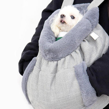 Pet Sling Carrier for Outdoor Travel Hiking, Reversible & Hands-Free Dog Bag with Adjustable Strap & Pocket Shoulder Pad, Self-Warming Carrying Bag, Christmas Gift, Pet Products