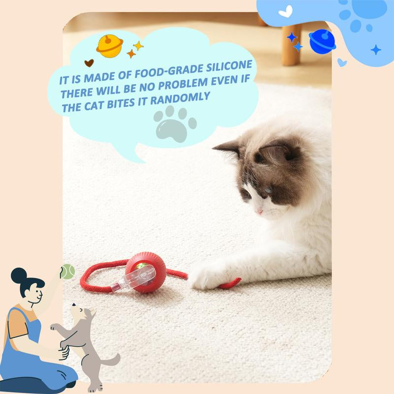 Bird Song Automatic Rolling Ball, Electric Rope Cat Ball Toy, Interactive Cat Teasing Toy, Pet Chasing Toy, Cat Toy, Pet Supplies, Dog and Cat Accessories