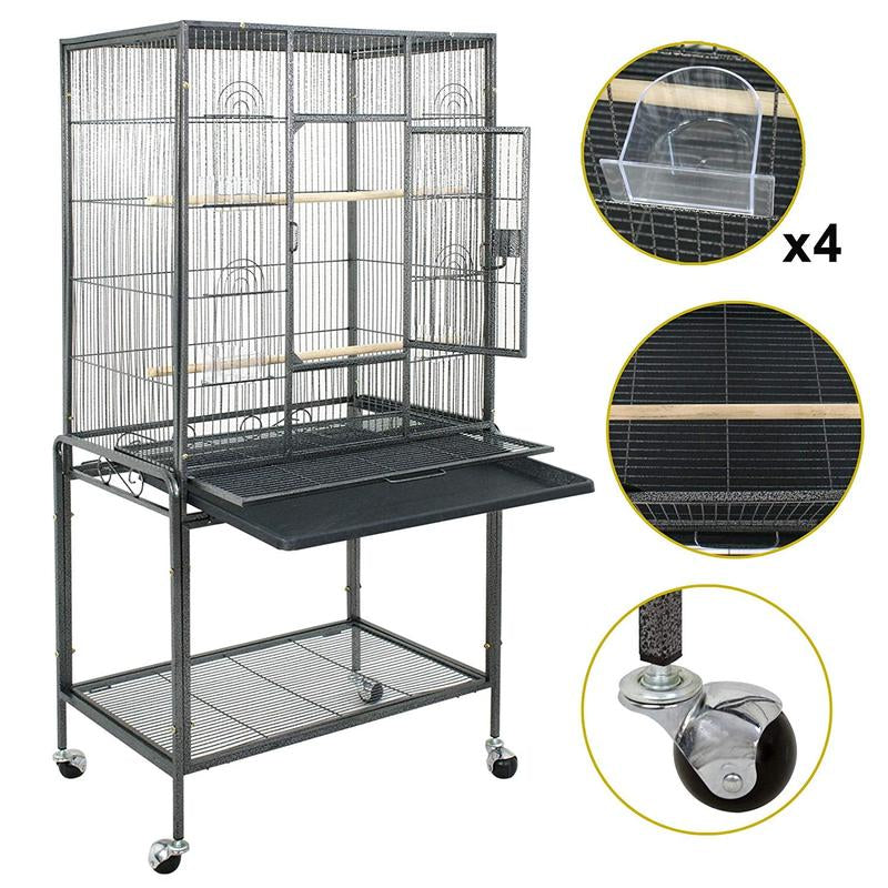 Superdeal Pets 53" Bird Cage with Stand Wrought Iron Frame Birdcage